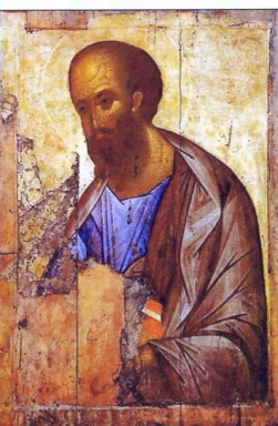 Damaged Icon of Paul by Andrej Rublev, 1407